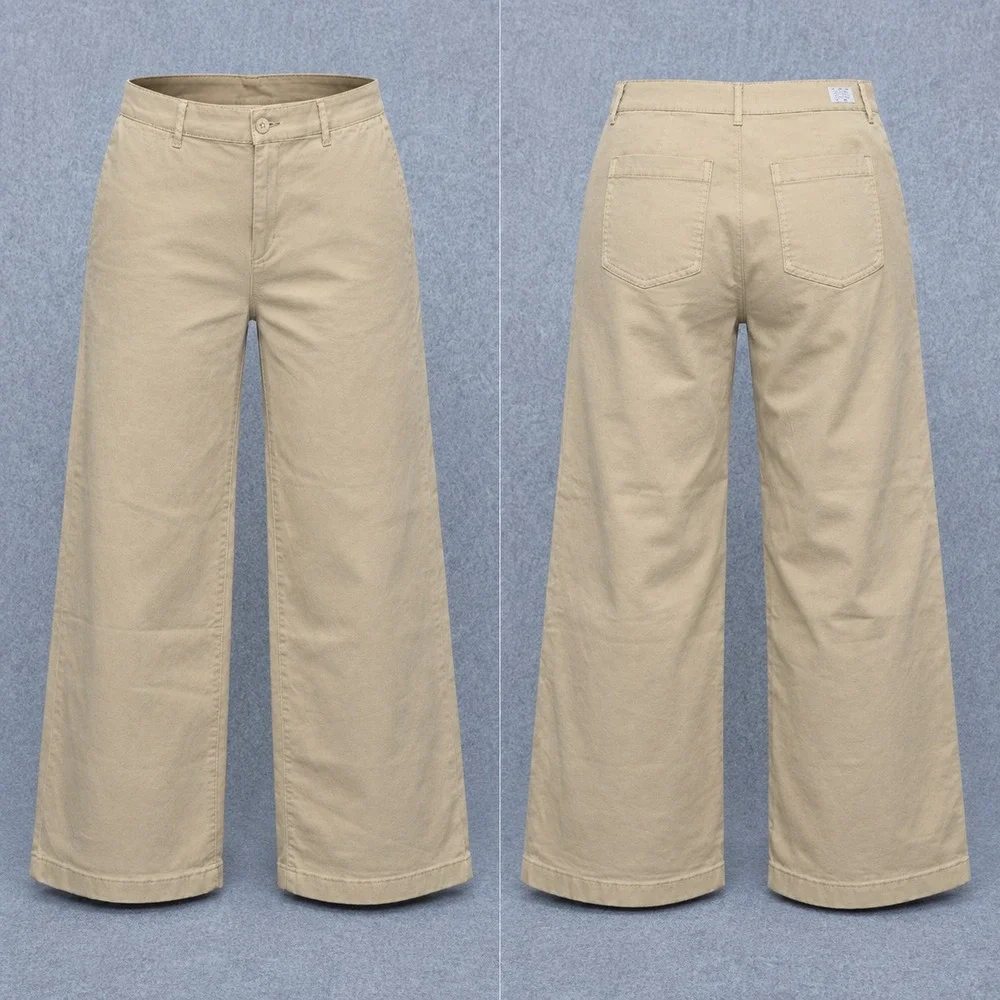 Levis Premium Jeans Womens 32 (34x31) Beige Vintage Chinos Baggy Wide Leg Pants